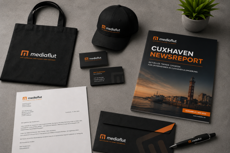 Ein KI generiertes Bild von Merchandise-Artikeln