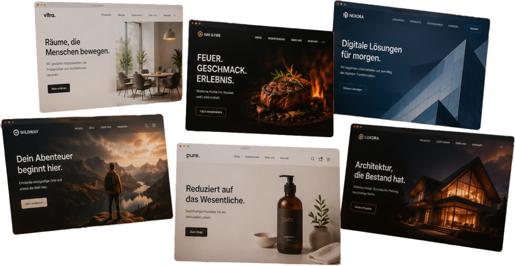 Mediaflut Ergebnismockups Online Präsenz