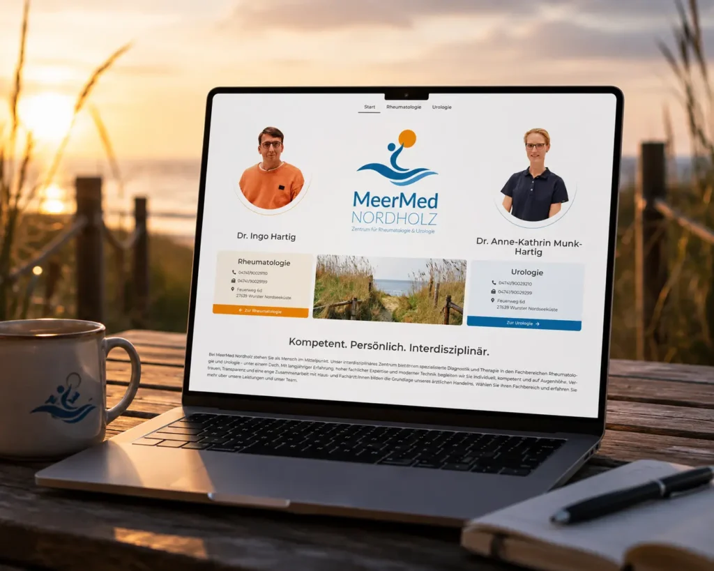Meermed Webseiten Startseite Mockup