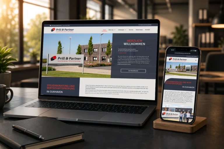 prill und partner cuxhaven responsive webseiten mockup