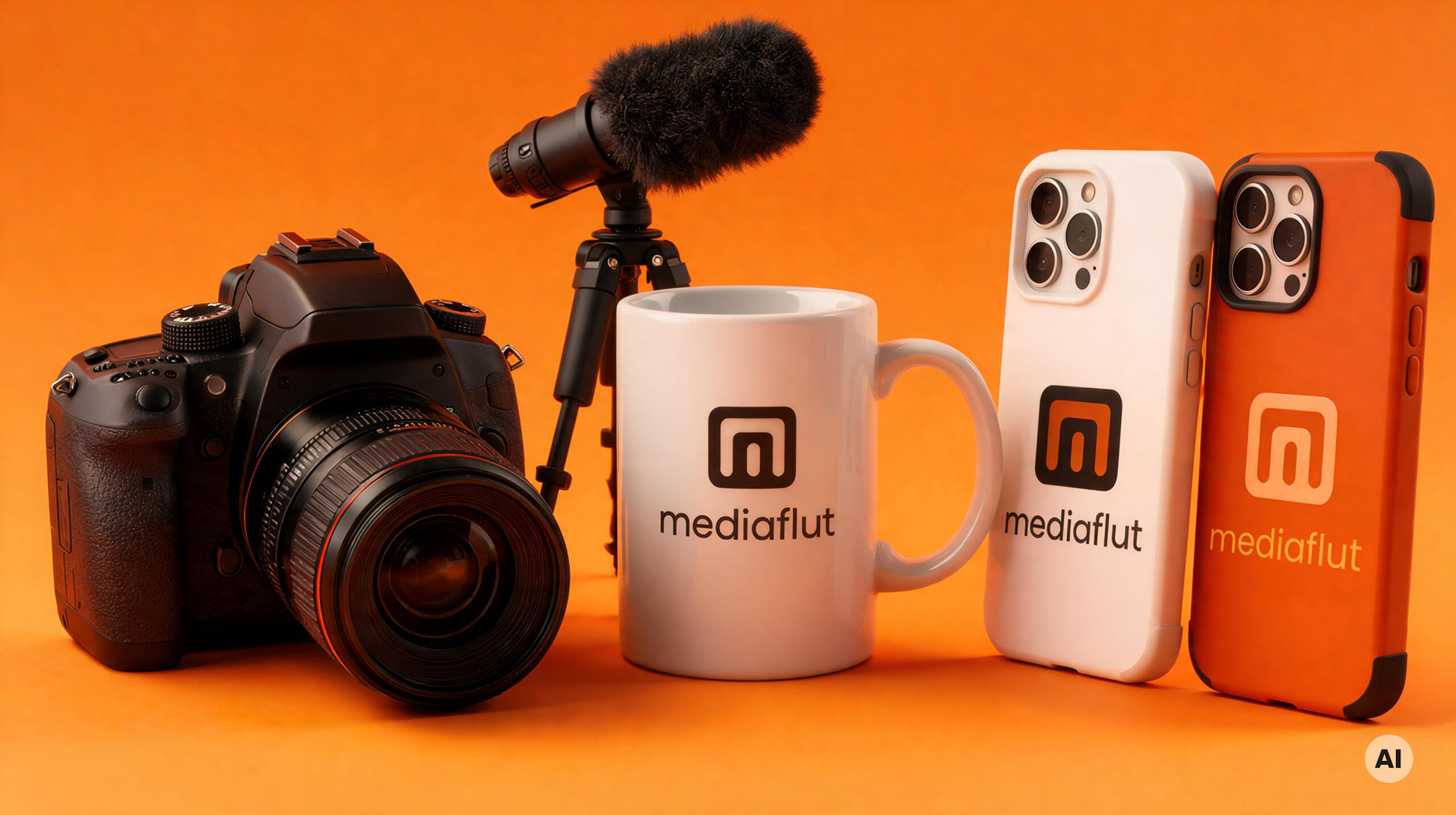 Headerbild mit Kameraequipment für den bereich Film und Foto.