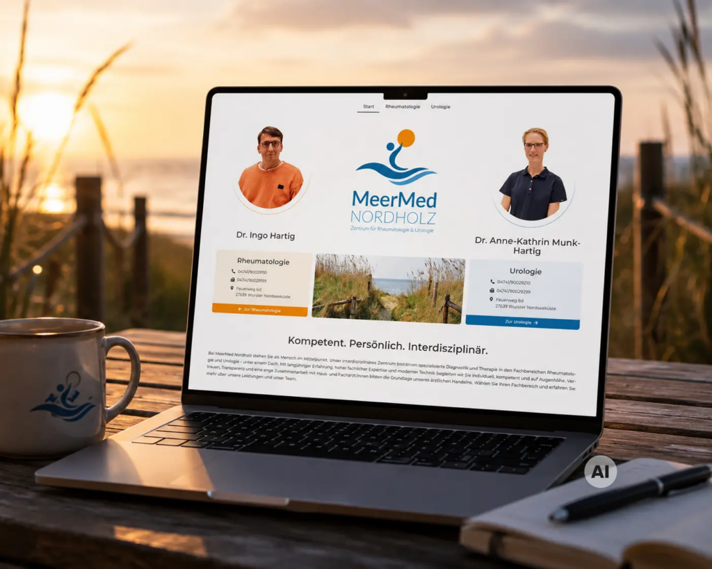 Meermed Webseiten Startseite Mockup