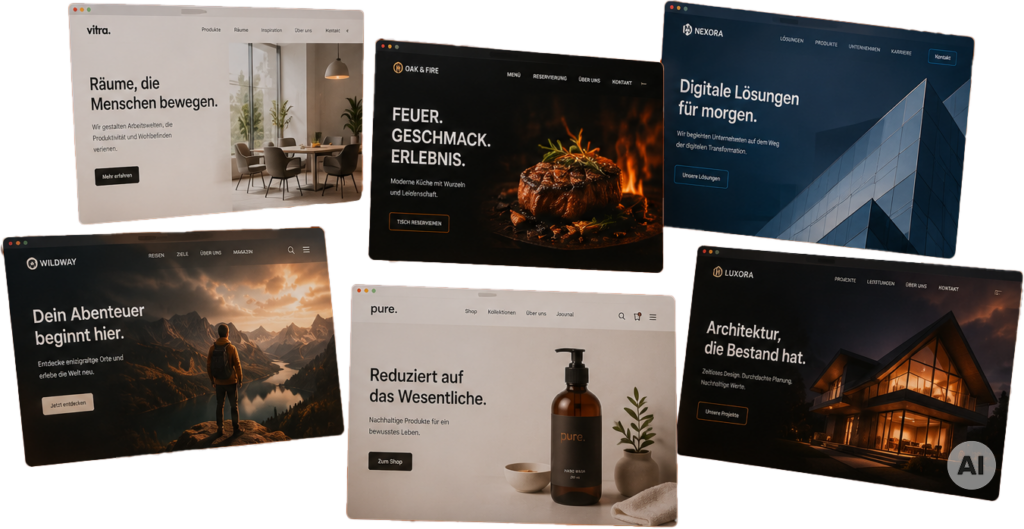 Mediaflut Ergebnismockups Online Präsenz
